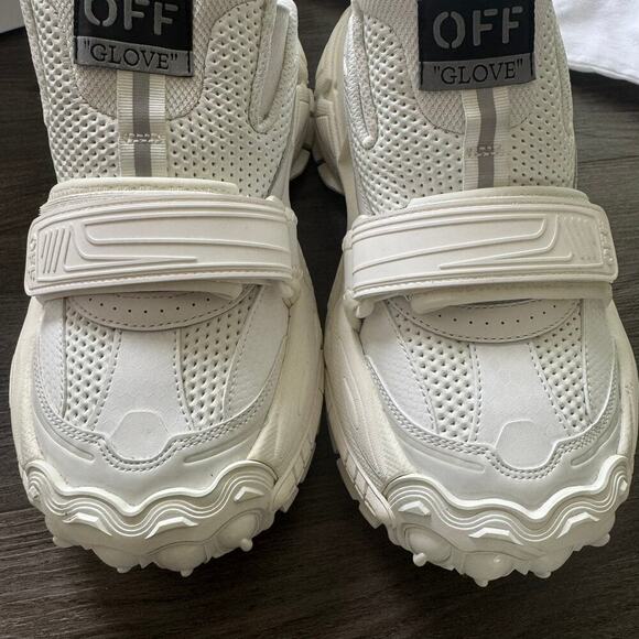 Off-White Glove Round Toe Sneakers Size 40/10 Chunky Authentic Designer - Picture 4 of 10